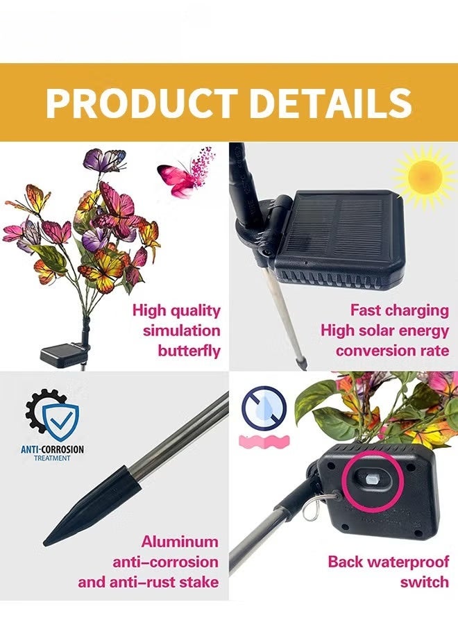 LED حديقة الأضواء الشمسية,مضاد للماء أضواء الشمسية الزخرفية,الألياف البصرية أضواء الزخرفية الفراشة,أضواء الشمسية الفراشة للحديقة ساحة Pathway,, - Image 3